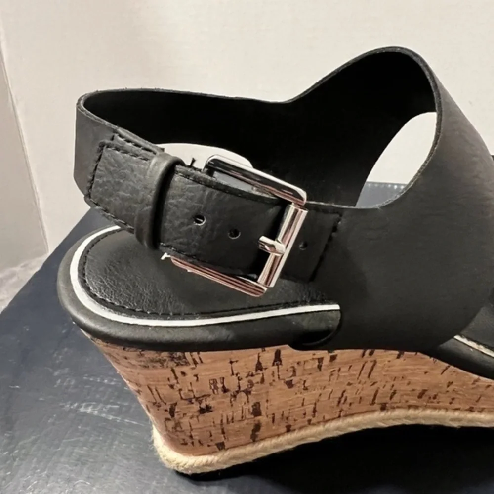 American Living Women's‎ Adrina Slingback Platform Wedge Sandals black size 9.5